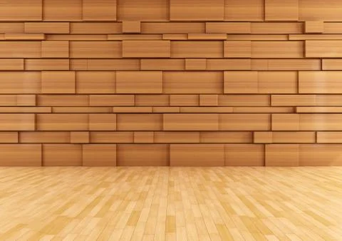 Empty wooden room Stock Illustration
