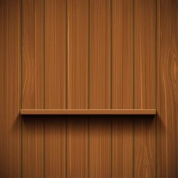 Empty wooden shelf for tools. Rustic background. Stock vector il Stock-Illustration