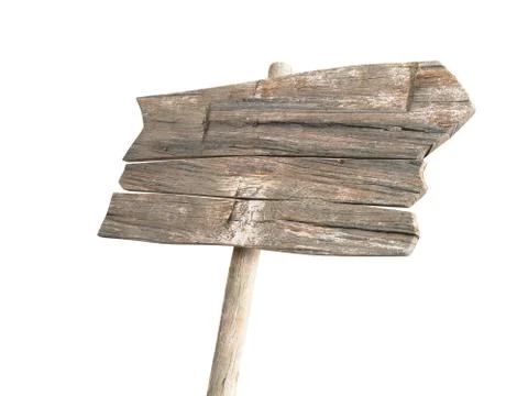 Empty wooden sign 3d render isolated on white background 스톡 일러스트