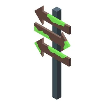 Empty wooden signpost pointing in multiple directions Stock Illustration