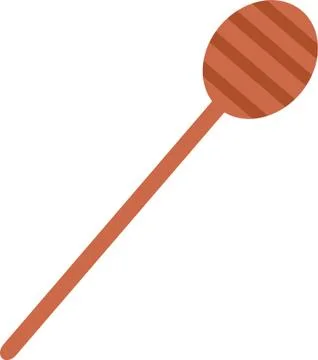 Empty wooden spoon on white background. Vector illustration. Stock Illustration