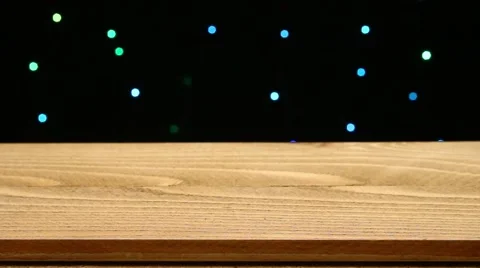 Empty wooden table and light bokeh Stock Footage 68624030