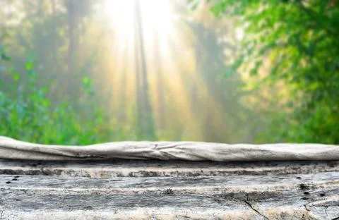Empty wooden table background for display montages Stock Photos