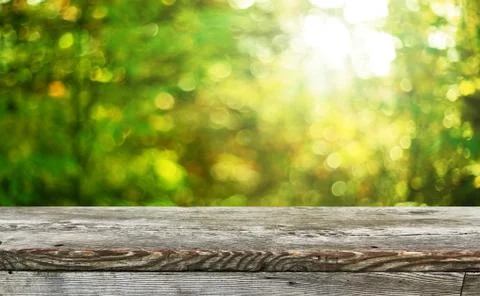Empty wooden table background for display montages Stock Photos