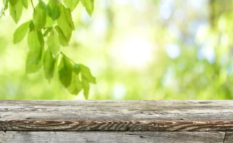 Empty wooden table background for display montages Stock Photos