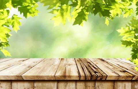 Empty wooden table background Stock Photos