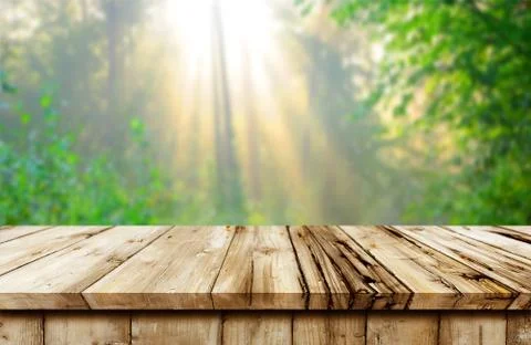 Empty wooden table background Stock Photos