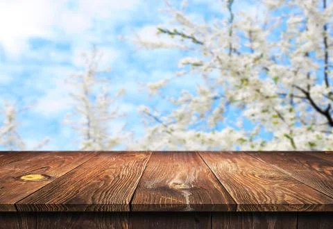 Empty wooden table background Stock Photos