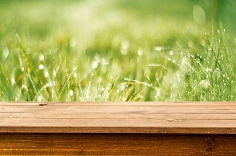 Empty wooden table background Stock Photos