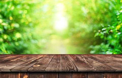 Empty wooden table background Stock Photos