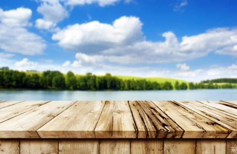 Empty wooden table background Stock-Fotos