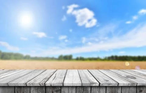 Empty wooden table background Stock-Fotos
