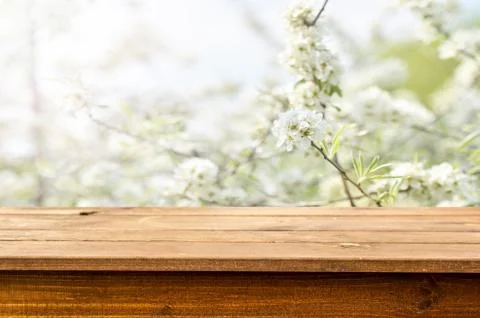 Empty wooden table background Stock Photos