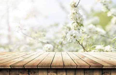 Empty wooden table background Stock Photos