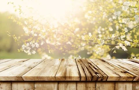 Empty wooden table background Stock Photos
