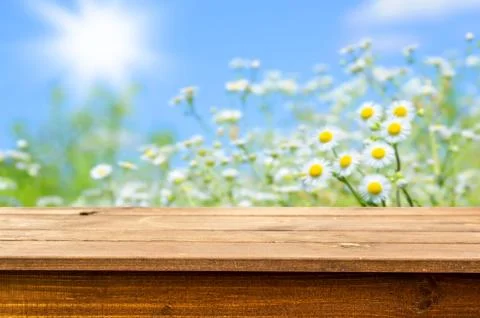 Empty wooden table background Stock Photos