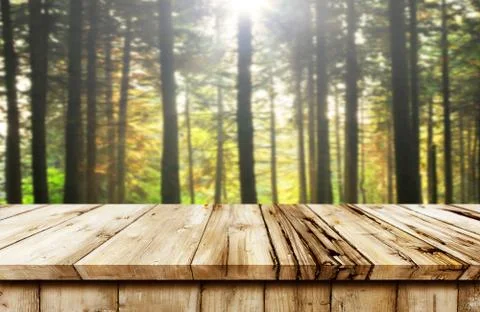 Empty wooden table background Stock Photos