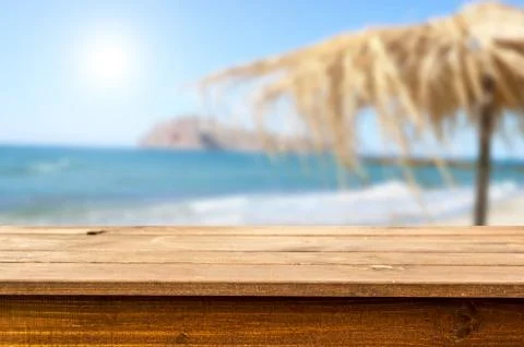 Empty wooden table background 스톡 사진