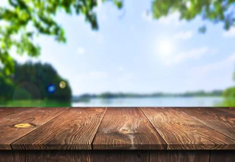 Empty wooden table background Stock Photos