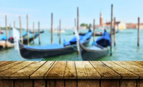 Empty wooden table background Stock Photos