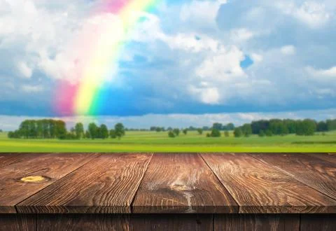 Empty wooden table background Stock Photos