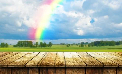 Empty wooden table background Stock Photos