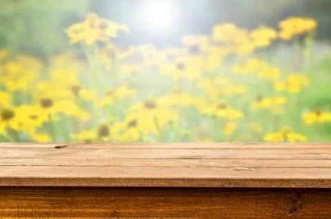 Empty wooden table background Stock Photos