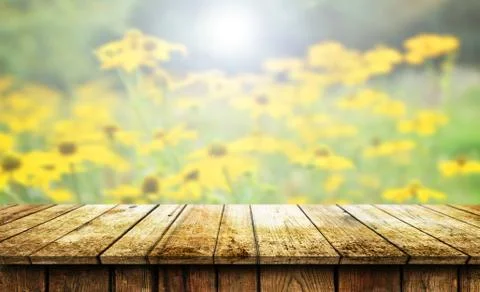 Empty wooden table background Stock Photos