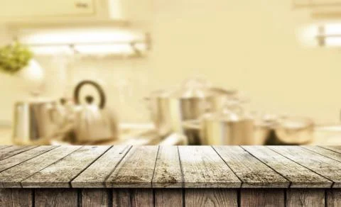 Empty wooden table background Stock Photos