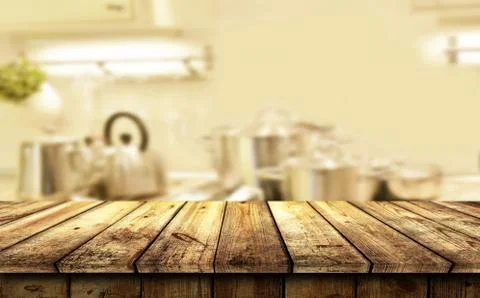 Empty wooden table background Stock Photos