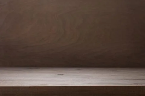 Empty wooden table in front Stock Photos