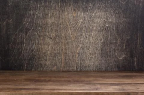 Empty wooden table in front Stock Photos