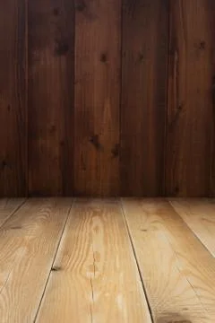 Empty wooden table in front Foto stock