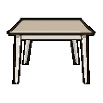 Empty wooden table pixel art vector illustration Stock Illustration