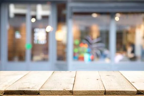 Empty wooden table for present product. Stock Photos