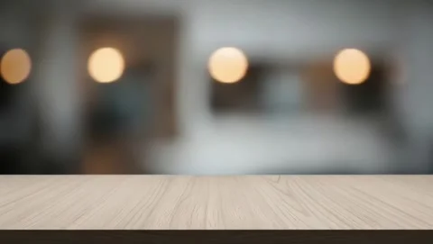 Empty wooden table product display against blurred background of soft 4K Video Stock Footage 316220149