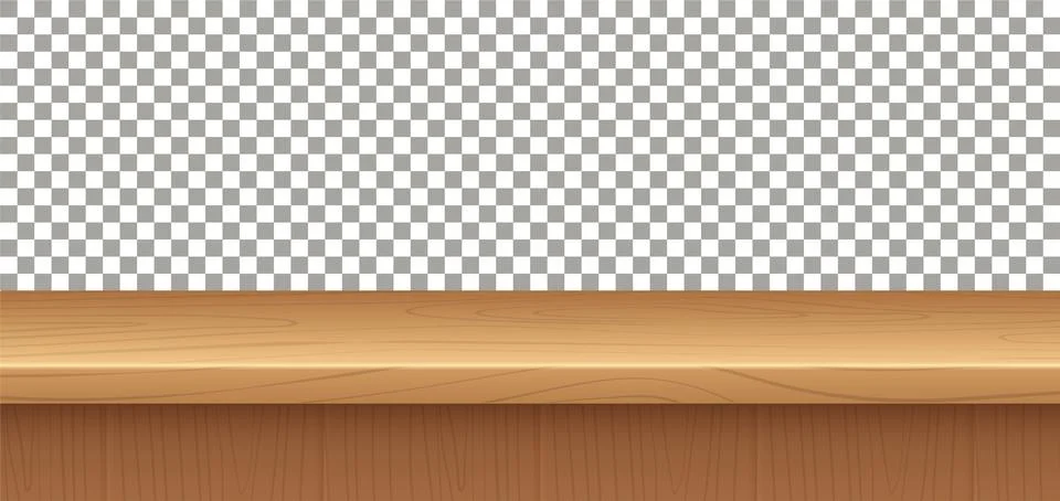 Empty wooden table. Side view on desk. Textured surface. Blank mockup on Stock Illustration