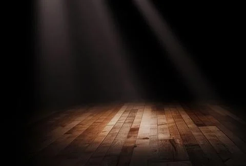 Empty wooden table with smoke float up on dark background Empty Space for d.. Stock Photos