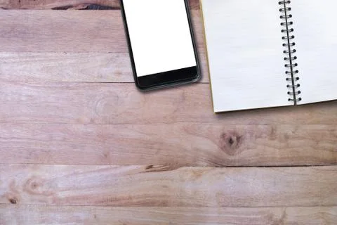 Empty wooden table textured background, copy space top view Stock Photos