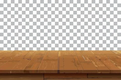 Empty wooden table top isolated background.Old vintage shelf textures.Used .. Stock Illustration
