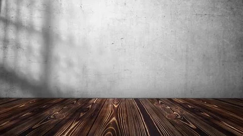 Empty wooden table top with white and grey concrete wall. Abstract pattern .. Stock Illustration