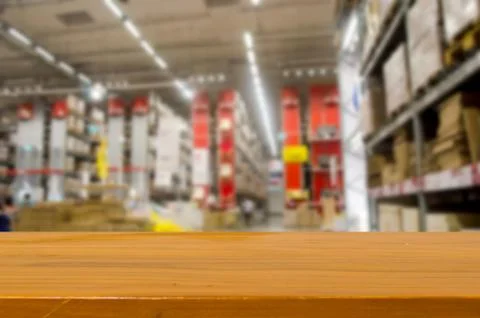 Empty wooden table Warehouse Stock Photos
