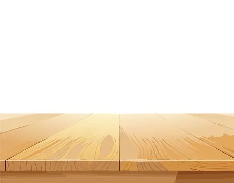 Empty wooden tabletop over white background with copy space Ilustração Stock