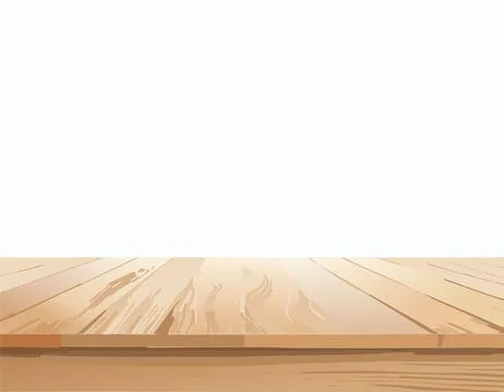 Empty wooden tabletop over white background with copy space Ilustração Stock