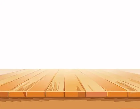 Empty wooden tabletop over white background with copy space Stock Illustration