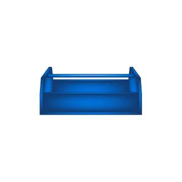 Empty wooden toolbox in blue design Stock Illustration