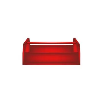 Empty wooden toolbox in red design Stock Illustration