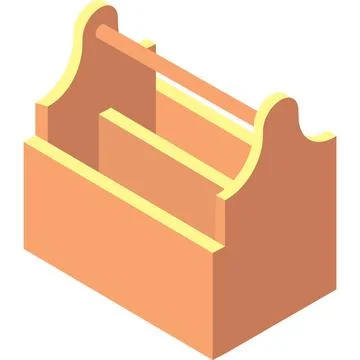 Empty wooden toolbox vector icon isolated on white Illustrazione stock