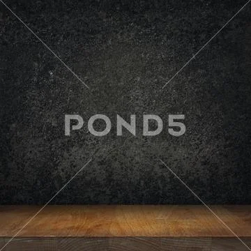 Empty wooden top table and black stone graphite kitchen background, countertops Stock Photos