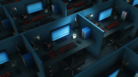 Empty Work Spaces Stock Footage 264586824
